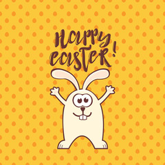 Easter greeting card with rabbit and text