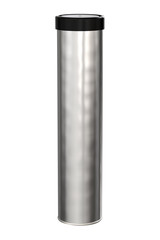 Metal Cartridge Tube for Grease Lubricant. 3D Render Isolated on White Background.