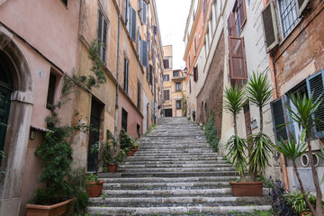 Naklejka na ściany i meble Alley in Prati Rome