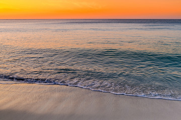 View of the tropical sea beach at sunrise. Samed island thailand. copy space
