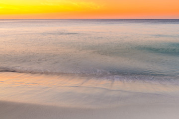 View of the tropical sea beach at sunrise. Samed island thailand. copy space
