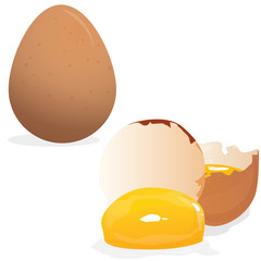 Eggs vector illustration set isolated on white background.