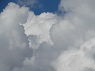 White clouds in the blue sky