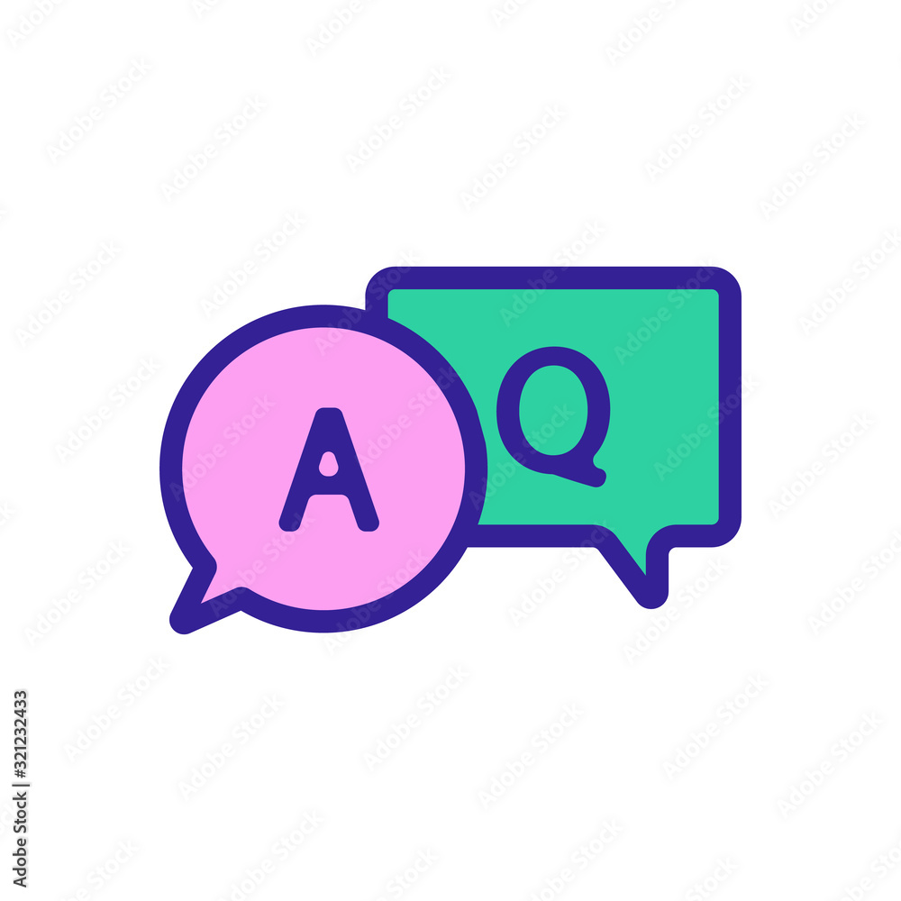 Poster questions and answers icon vector. thin line sign. isolated contour symbol illustration