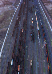 Fototapeta na wymiar Freight trains on the railway station