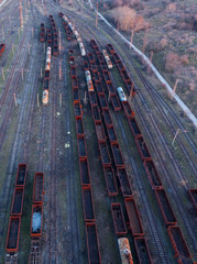 Fototapeta na wymiar Freight trains on the railway station