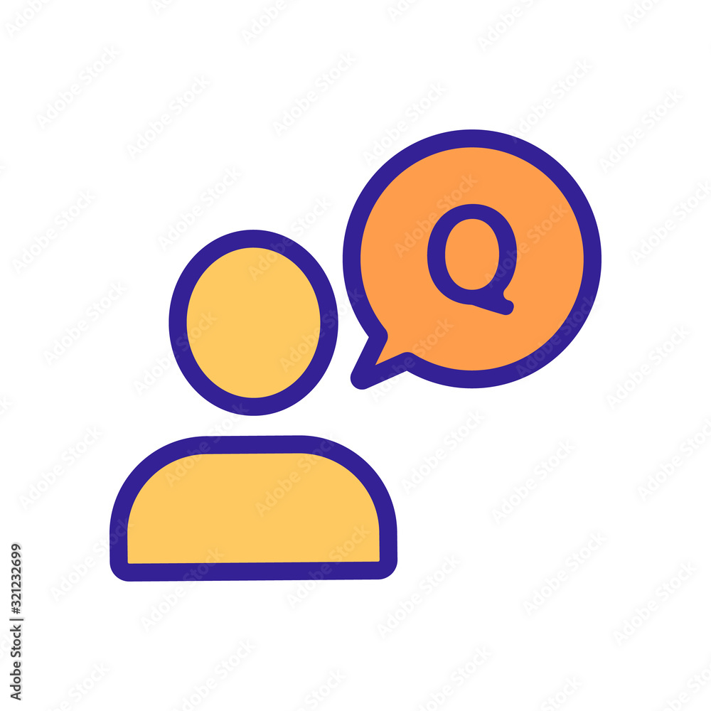 Poster questions and answers icon vector. thin line sign. isolated contour symbol illustration