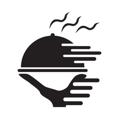 Food tray service icons