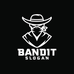 black bandit character logo icon design cartoon