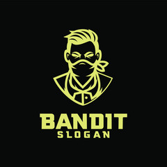 bandit character logo icon design cartoon