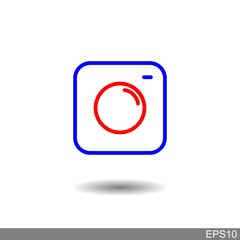 Outline camera icon with a white background.vector illutration