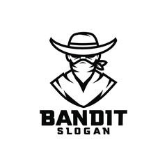 black bandit character logo icon design cartoon