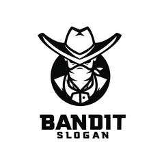 black bandit character logo icon design cartoon