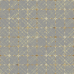 Gold seamless pattern. Striped grunge plaid grey and yellow golden texture background.