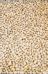white beans displayed for sale in the store. Beautiful texture