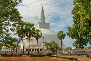 Sri Lanka. Buddhist stupa Ruwanweliseya is ancient monument of Sinhalese Buddhist Heritage at the city of Anuradhapura.