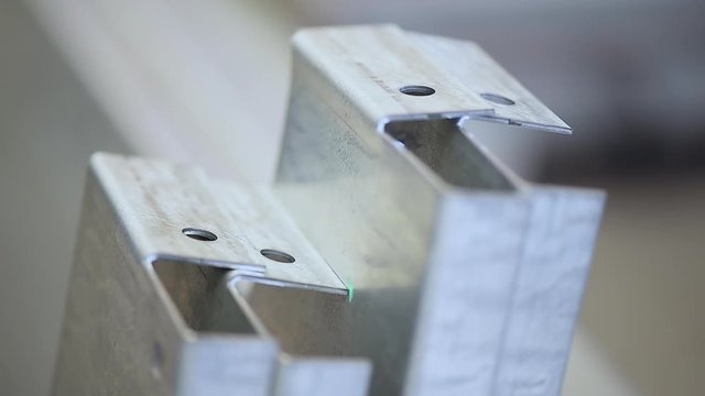 A stack of aluminum structural profiles