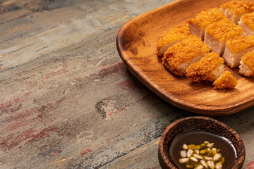 fried chicken with sunflower seeds rice with pepper