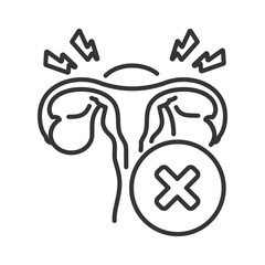 Infertility line black icon. Female reproductive system disease. Sign for web page, mobile app, button, logo. Vector isolated element. Editable stroke.