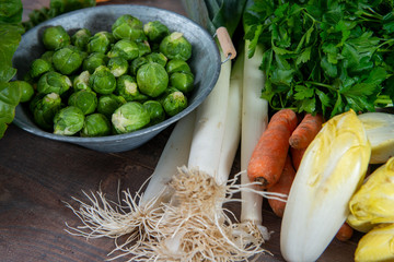 Brussel sprouts and seasonal vegetables