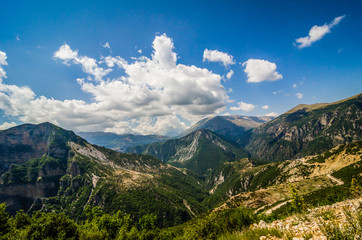 Fototapeta na wymiar Mountains around Tepelene in Albania in summer