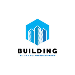 Building Logo Design With Colorful Style Concept. Real Estate Symbol for Town, Architecture, hotel, rent house, Company And Business.
