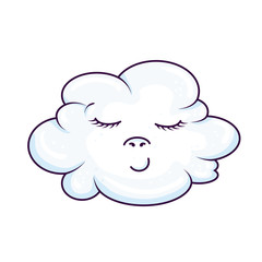 cute cloud kawaii style icon vector illustration design