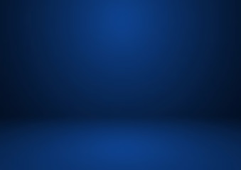 Empty blue studio room vector background. Can be used for for display or montage your products
