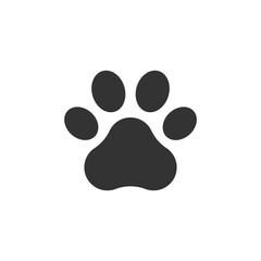 Pet paw print vector icon. Dog or cat foot black paw animal isolated illustration © kolonko