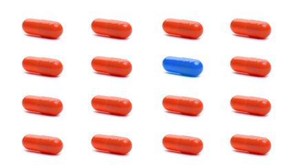 ed capsules isolated on a white background. illustration. medicine concept.