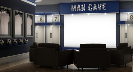 Soccer Man Cave Interior