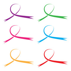 Fototapeta na wymiar Pink ribbon for breast cancer awareness symbol, vector illustration