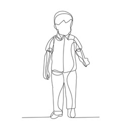 one line drawing, child, boy