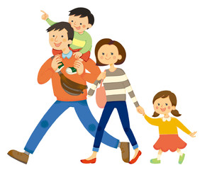 4人家族の素材イラスト