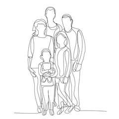 single line drawing, family, children