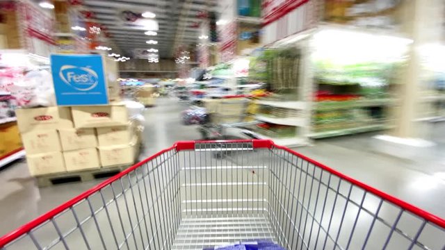 Shopping cart moving hyperlapse  , timelapse