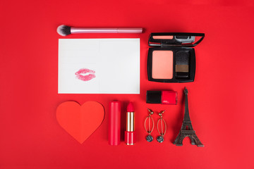 Valentines day flatlay