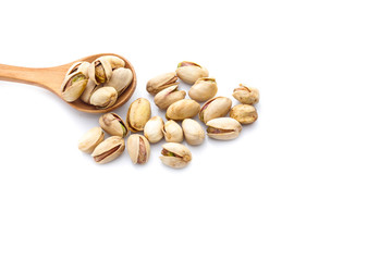 Pistachio nuts. Isolated on a white background