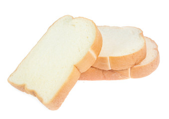slice of bread on white background