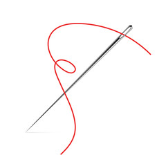 Sewing Needle vector icon. Thread vector sew tailor logo. isolated needle illustration