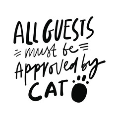 Cat quote for your design. Hand lettering illustration