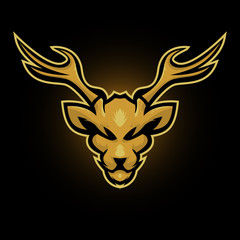 DEER HEAD MASCOT LOGO VECTOR ILLUSTRATION