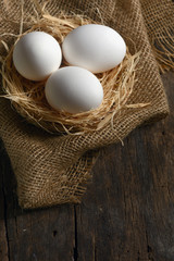 Healthy white farm fresh eggs