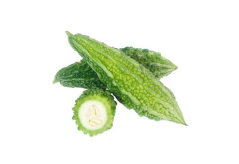 Bitter Gourd isolated on white background