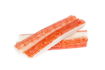 crab sticks  on white background