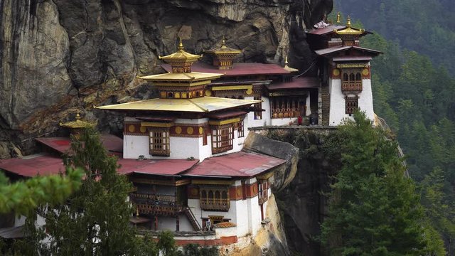Tiger Nest Paro Taktsangat summer day in Upper Paro Valley Himalyas Bhutan