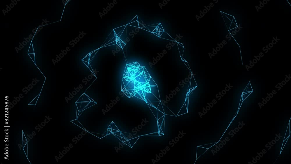 Aufkleber abstract blue plexus effect background.modern texture technology motion.energy of element concept.an