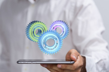 Gear With Success Concept digital.