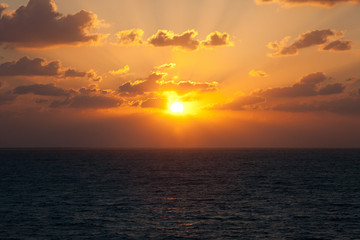 beautiful sunset at sea