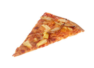 Slice of fresh pizza  isolated on white